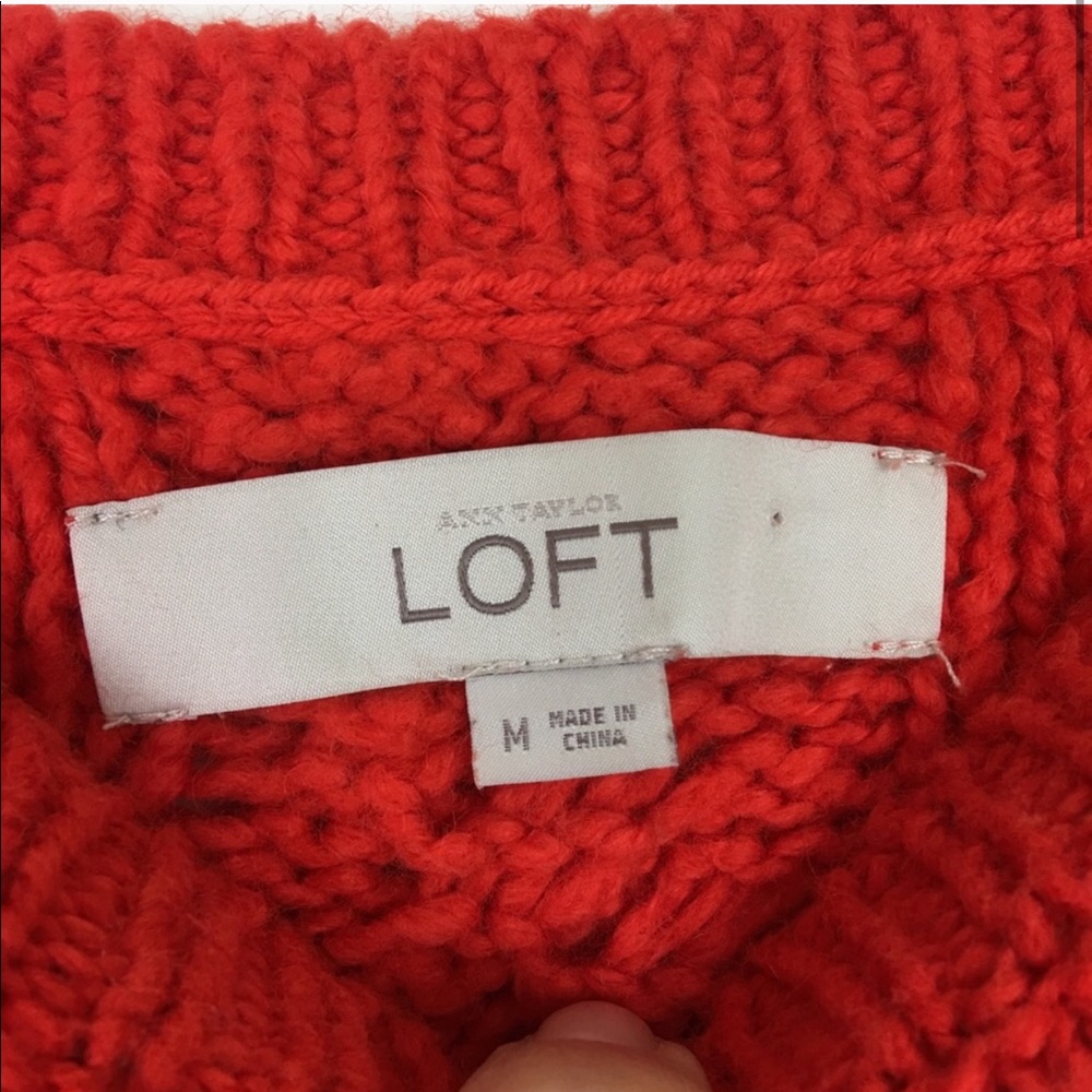 LOFT Ann Taylor Orange Sweater Size M - Picture 3 of 6